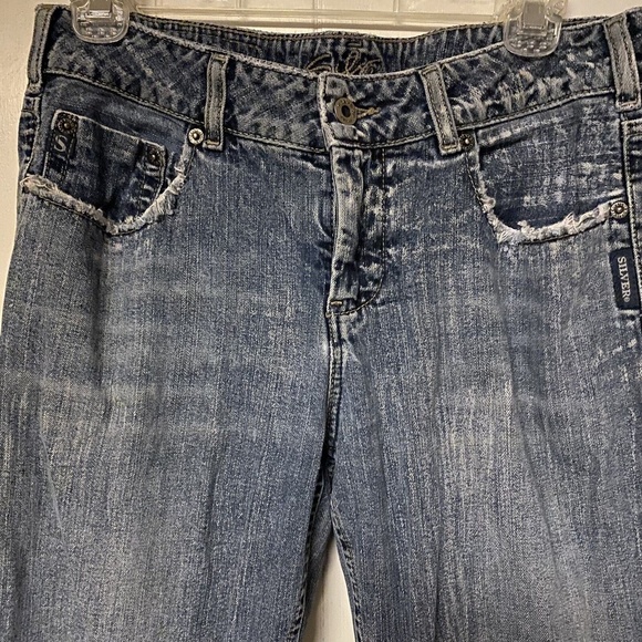 Silver Womens Jeans Distressed Size 29” Western Glove  Works - Picture 4 of 12